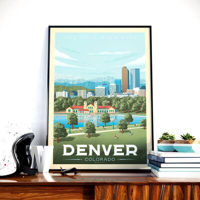 Poster di viaggio Denver Colorado - Stati Uniti - 30x40 cm