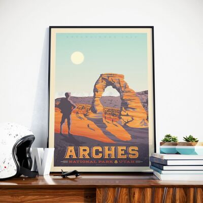 Poster di viaggio del Parco Nazionale degli Arches - Stati Uniti - 30x40 cm