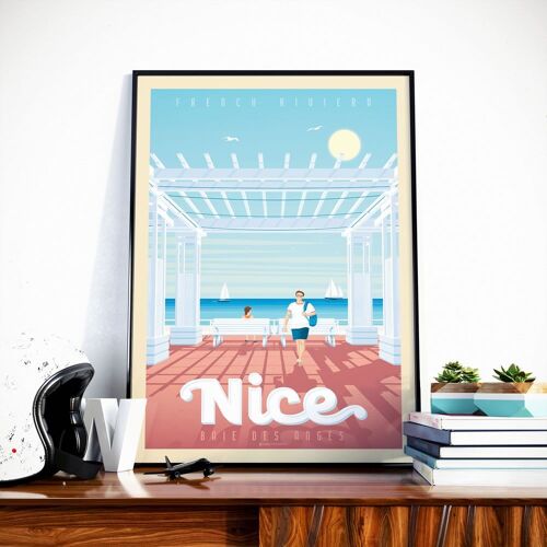 Affiche Voyage Nice France - Baie des Anges - 21x29.7 cm [A4]