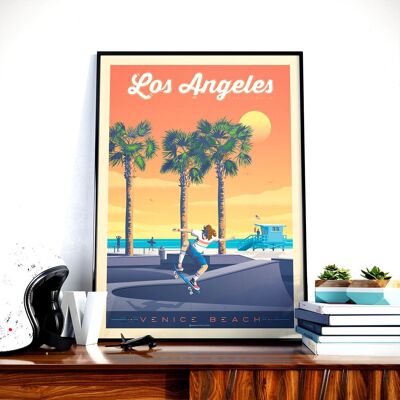 Affiche Voyage Los Angeles Californie Venice Beach - Etats-Unis - 21x29.7 cm [A4]