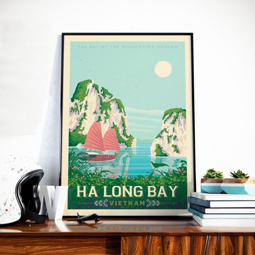 Affiche Voyage Ha Long Bay Vietnam - 30x40 cm