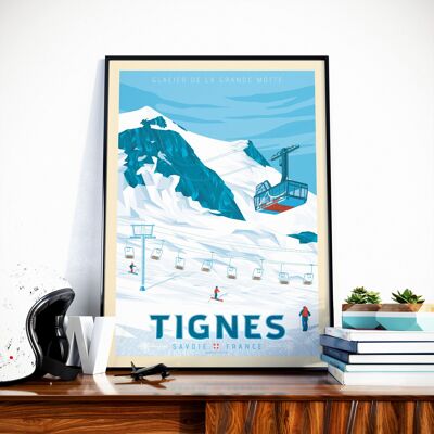 Póster de viaje de Tignes Alta Saboya, Francia - 21 x 29,7 cm [A4]