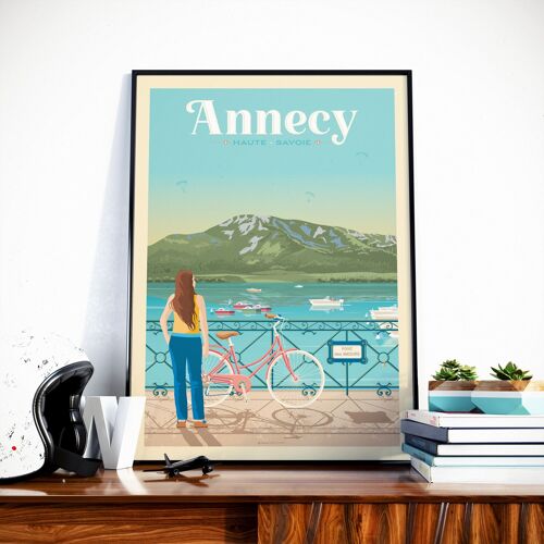 Affiche Voyage Annecy Savoie France - Pont des Amours 30x40 cm