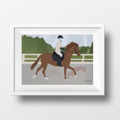 Affiche sport Equitation "Sur le Cheval"