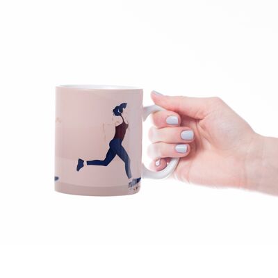 Tasse sport ou mug de course "Une femme qui court" - Personnalisable