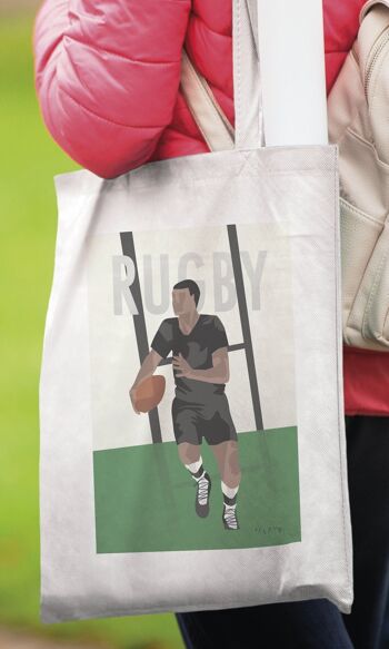 Tote bag sport ou sac "rugby vintage homme" 3