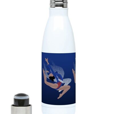 Blue gymnastics insulated sports bottle "Tatiana the gymnast" - Customizable