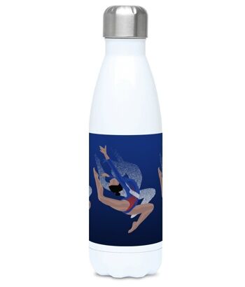 Gourde isotherme sport gymnastique bleue "Tatiana la gymnaste" - Personnalisable 2