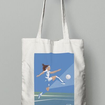 Tote bag sport ou sac football "Femme footballeuse"