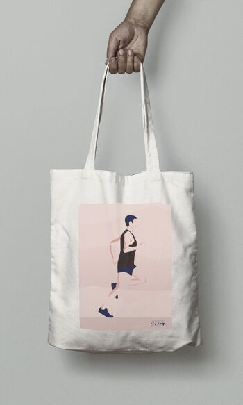 Tote bag sport ou sac de course "Un homme qui court" athlétisme 1