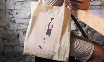 Tote bag sport ou sac de course "Un homme qui court" athlétisme 2