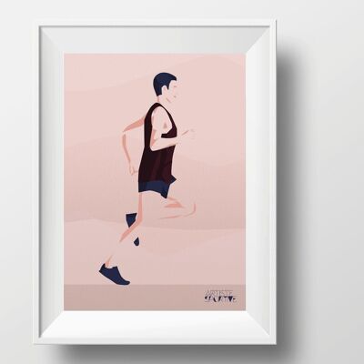 Affiche sport "Un homme qui court"