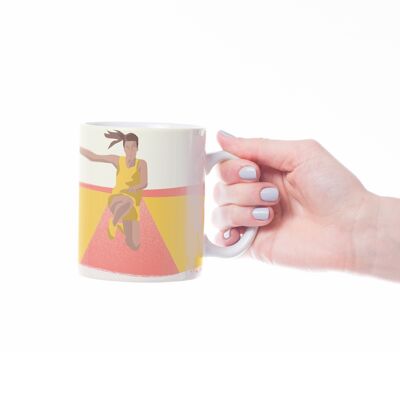 Tasse sport ou mug athlétisme "Saut athlétique femme" - Personnalisable