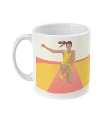 Tasse sport ou mug athlétisme "Saut athlétique femme" - Personnalisable 2