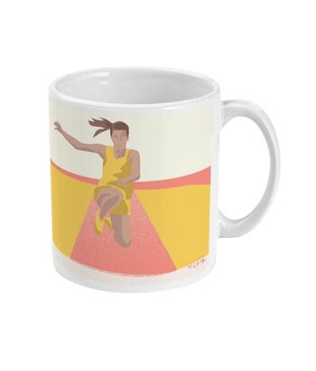 Tasse sport ou mug athlétisme "Saut athlétique femme" - Personnalisable 4