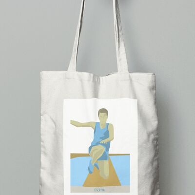 Tote bag sport ou sac athlétisme "saut athlétique homme"