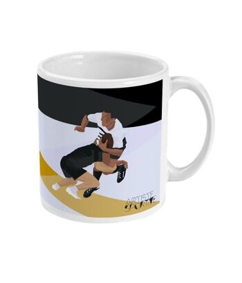 Tasse sport ou mug "rugby noir et jaune" - Personnalisable 2