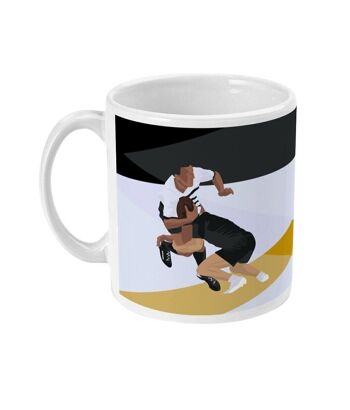 Tasse sport ou mug "rugby noir et jaune" - Personnalisable 4