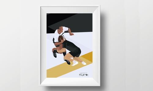 Affiche sport "Rugby noir et jaune"