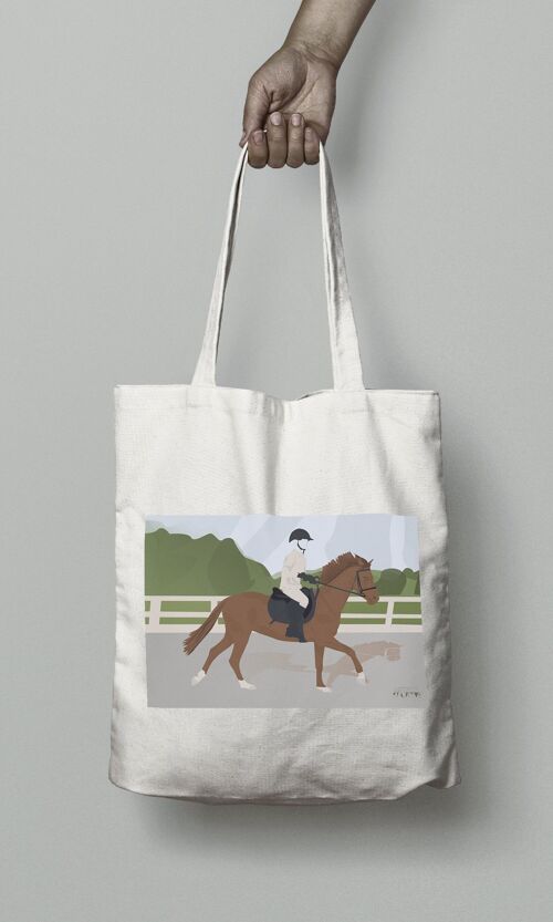 Tote bag sport ou sac d'équitation "Sur le cheval"