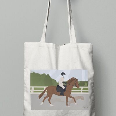 Tote bag sport ou sac d'équitation "Sur le cheval"