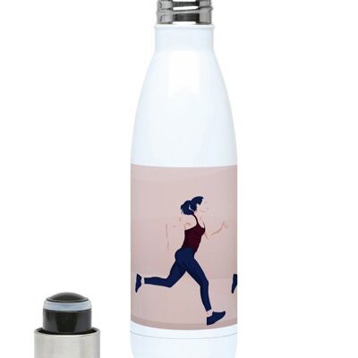 Insulated bottle Athletics race "A woman who runs" - Customizable