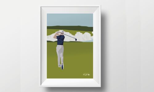 Affiche sport "Golf au Seven Sisters"