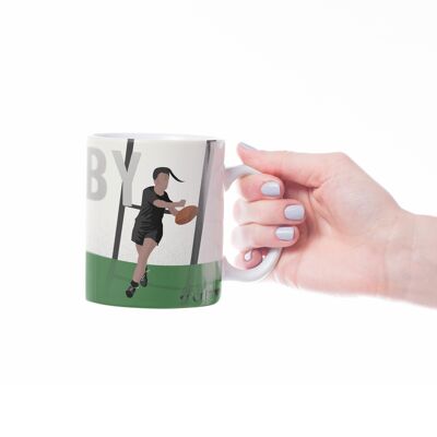Tasse sport ou mug "Rugby féminin vintage" - Personnalisable