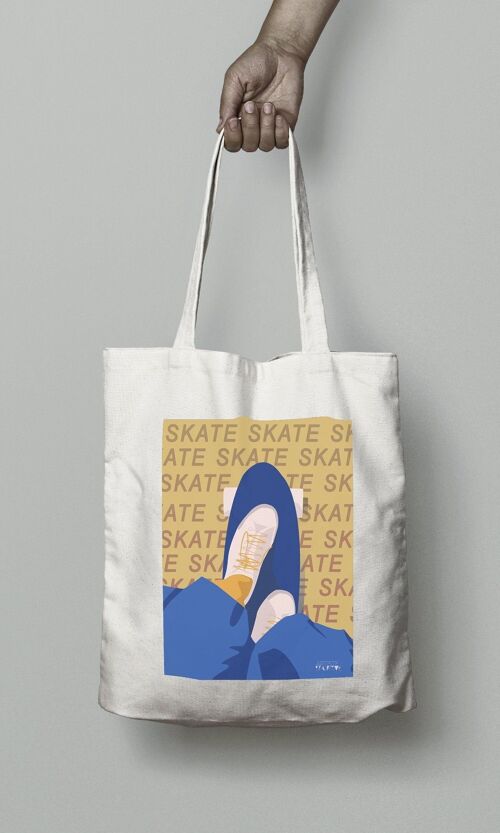 Tote bag sport ou sac "Skate en jaune"