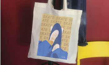 Tote bag sport ou sac "Skate en jaune" 3