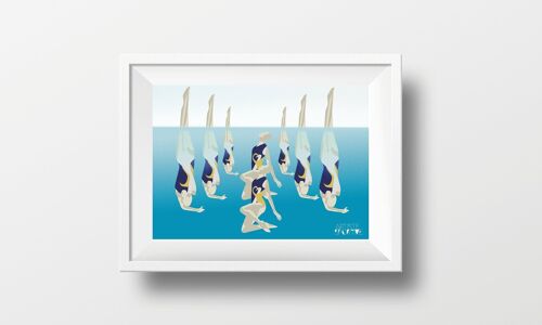 Affiche sport Natation Synchronisée "La danse de l'eau"