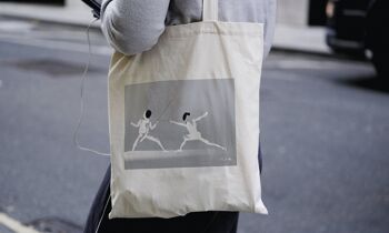 Tote bag sport ou sac "l'escrime en blanc" 4