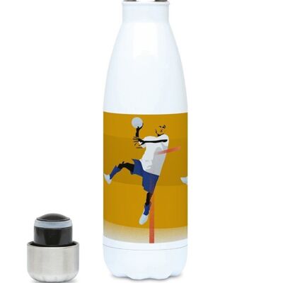 Men's handball sports insulated bottle "Martin the handball player" - Customizable