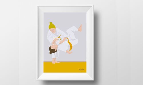 Affiche sport Judo "Jeanne la judoka"