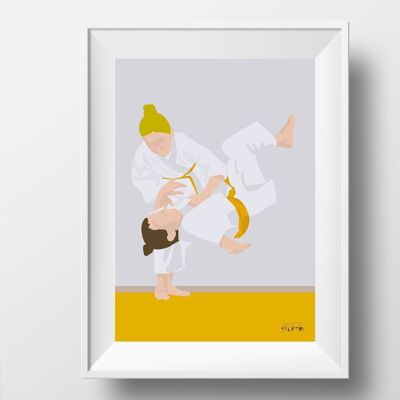 Affiche sport Judo "Jeanne la judoka"