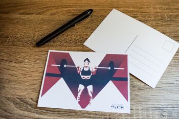 Female weighlifting card for woman crossfit birthday card or girl fitness christmas card for crossfit coach for weightlift art greeting card 1