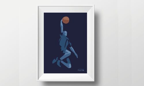 Affiche sport de basketball "Le dunk"