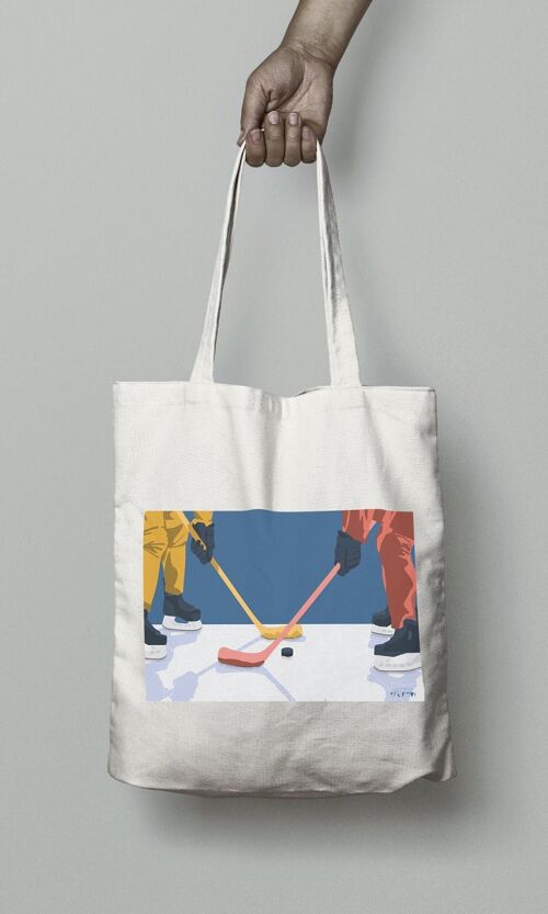 Tote bag sport ou sac "Hockey ça glisse"