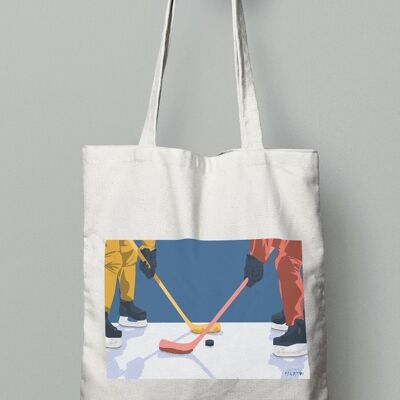 Tote bag sport ou sac "Hockey ça glisse"