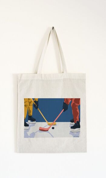 Tote bag sport ou sac "Hockey ça glisse" 2