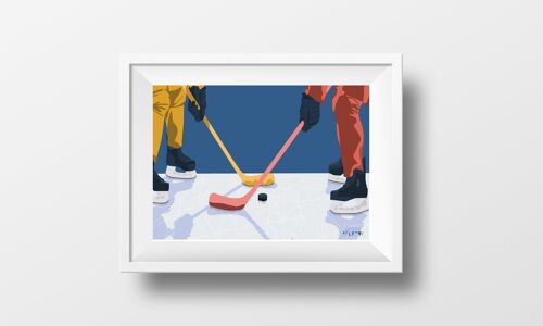 Affiche sport "Hockey ça glisse"
