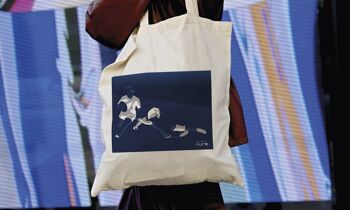 Tote bag sport ou sac "rugby féminin en bleu" 10