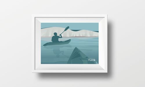 Affiche sport Canoë Kayak "Promenage à Beachy Head"