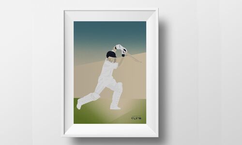Affiche sport Cricket "Cover Drive"