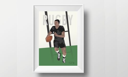 Poster de rugby masculin vintage | Affiche sport rugby | Artiste Sportive