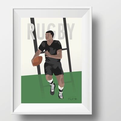 Poster de rugby masculin vintage | Affiche sport rugby | Artiste Sportive