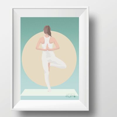 Affiche sport "Emma fait du yoga"