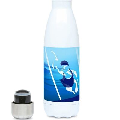 Insulated sports water bottle Swimming "The woman who swims" - Customizable