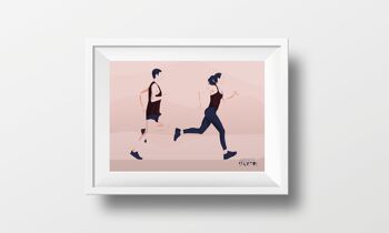 Affiche sport "Un homme et une femme qui courent" 1