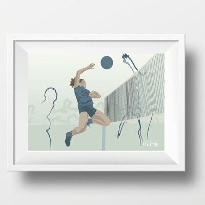 Affiche sport de volleyball "La volleyeuse"